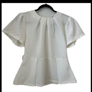Fashion Nova Shining On Them Peplum Top - White Size Large‎ (0479)